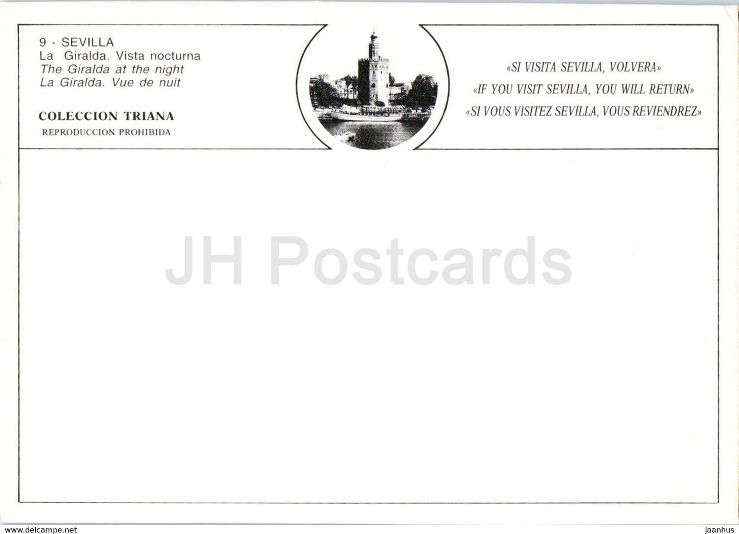 Sevilla - La Giralda - Vista Nocturna - night - 9 - Spain - unused