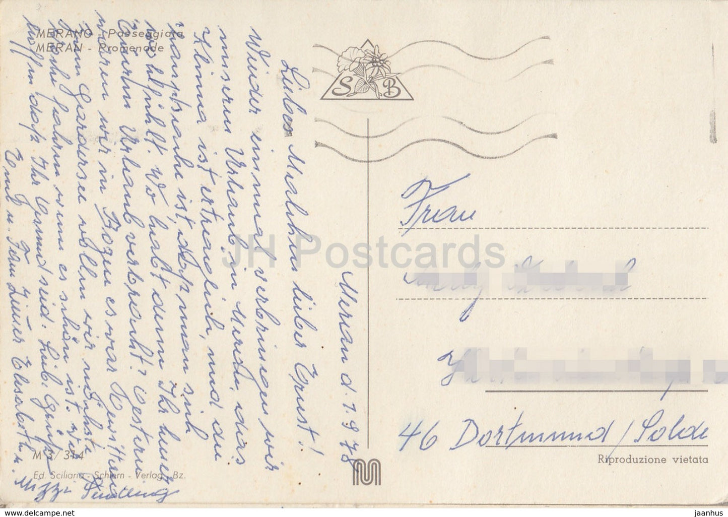 Merano - Meran - passeggiata - Promenade - horse - 1 - Italy - unused