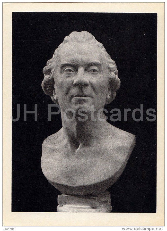 sculpture by Jean-Antoine Houdon - Buffon - French art - 1963 - Russia USSR - unused - JH Postcards