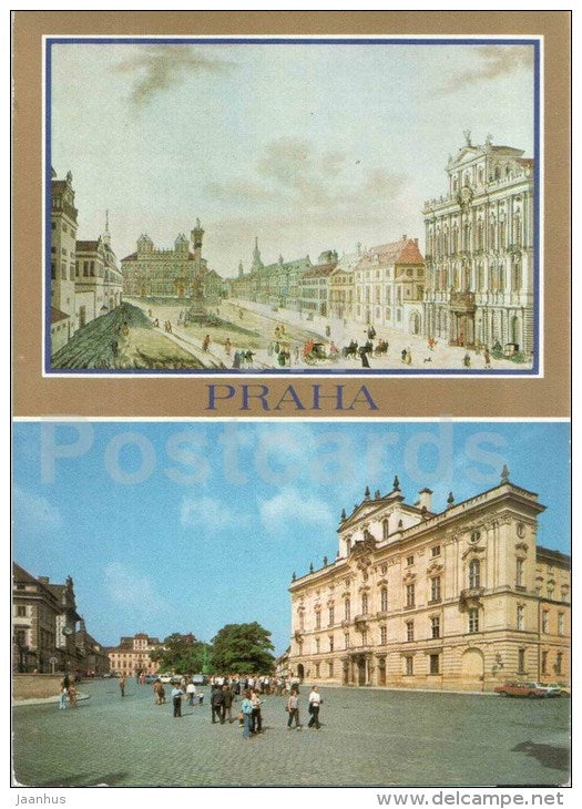 Hradcany Square with the Archbishop's Palace - painting - Praha - Prague - Czechoslovakia - Czech - unused - JH Postcards