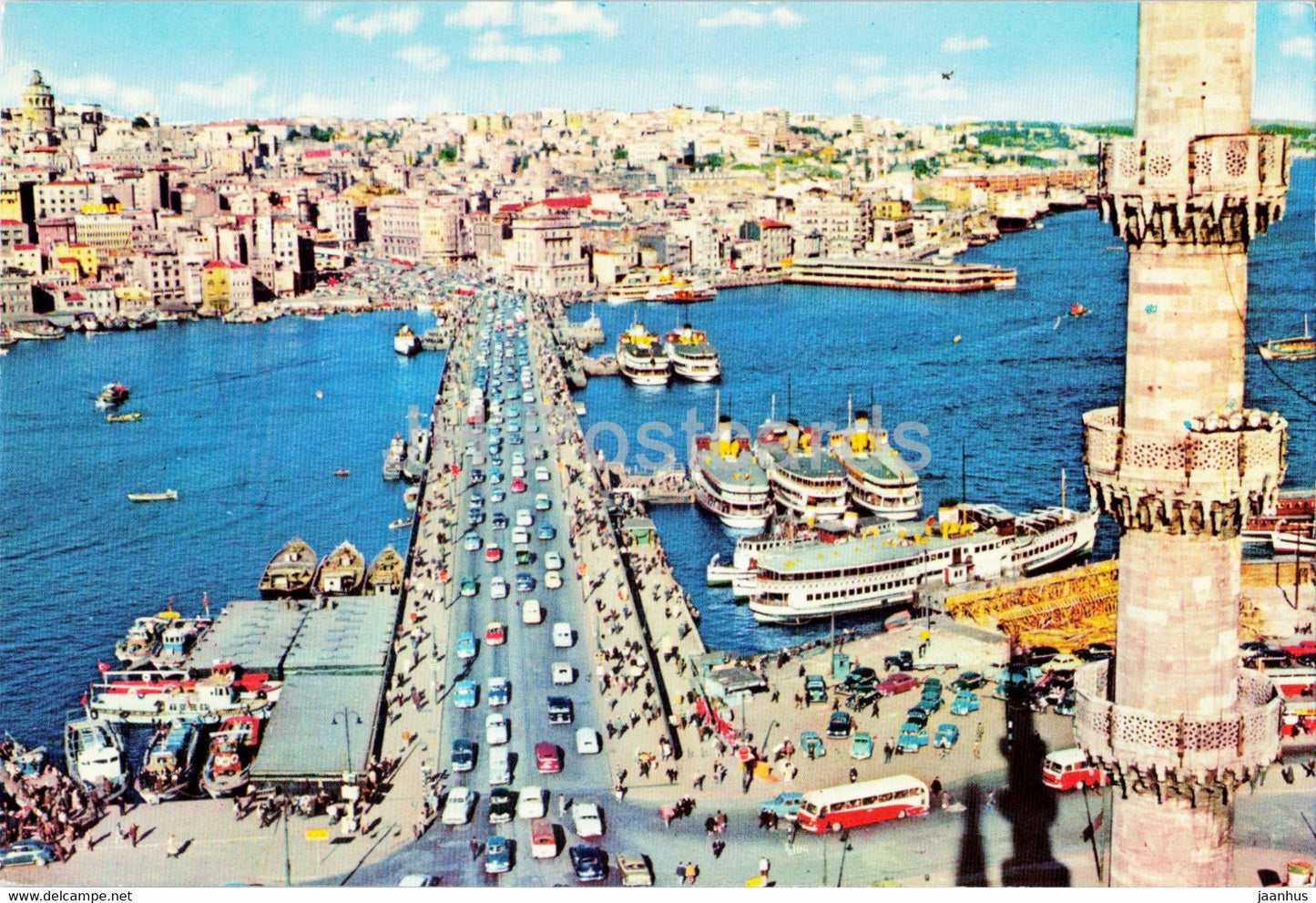 Istanbul - Galata Bridge - ship - boat - Keskin Color - 112 - Turkey - unused - JH Postcards