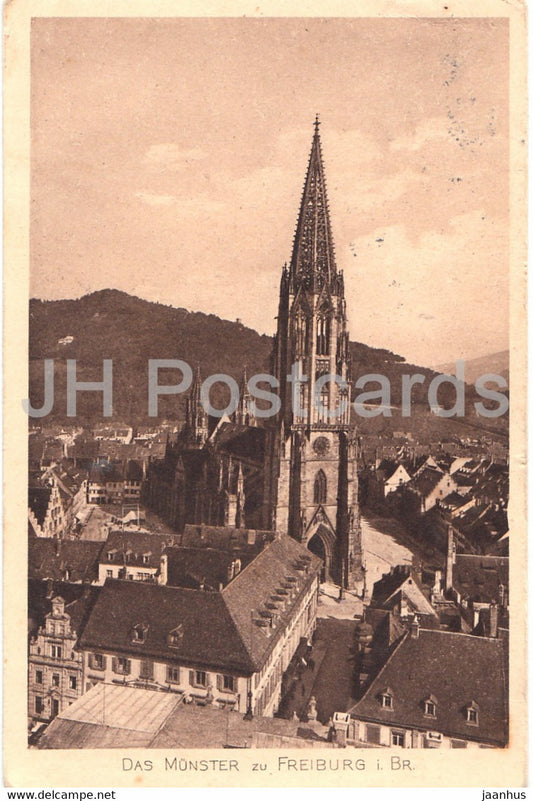 Das Munster zu Freiburg i Br - cathedral - old postcard - Germany - unused - JH Postcards
