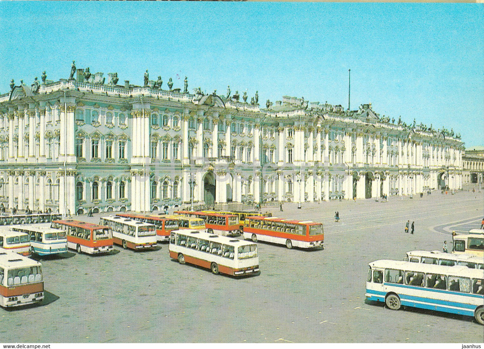 Leningrad - St Petersburg - Winter Palace - Hermitage - bus Ikarus - postal stationery - 1985 - Russia USSR - unused - JH Postcards