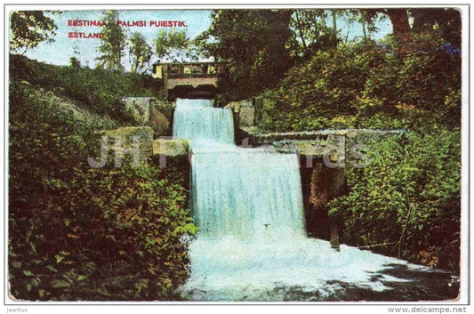 Park of Palmse - waterfall - Virumaa - OLD POSTCARD REPRODUCTION! - 1990 - Estonia USSR - unused - JH Postcards
