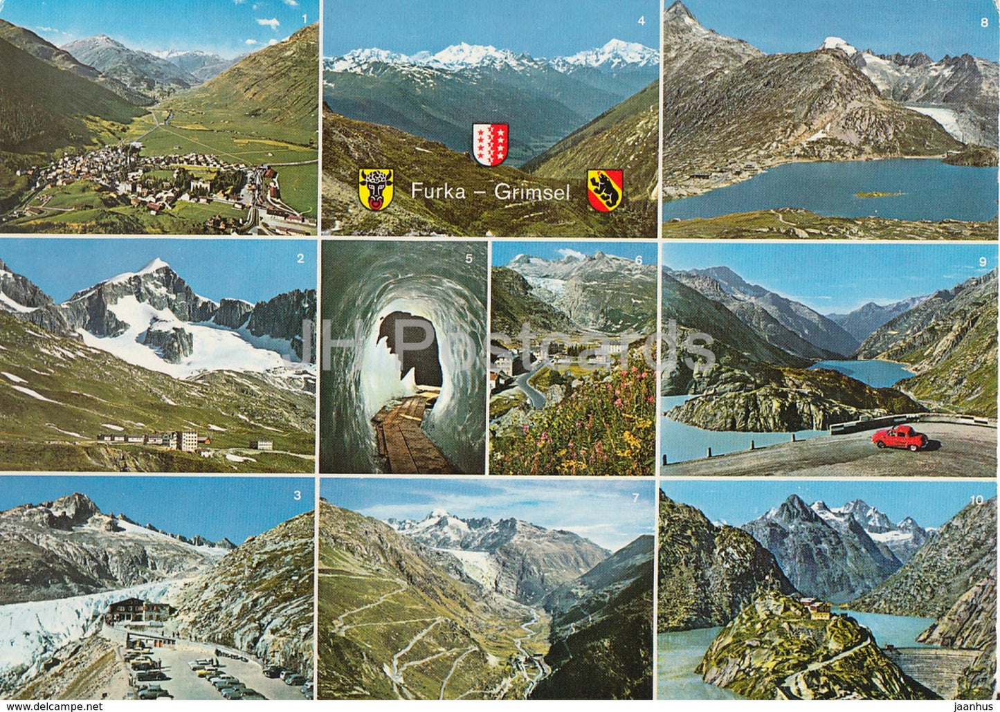 Furka - Grimsel - Andermatt - Galenstock - Rhonegletscher - Gletsch - Grimsel - Switzerland - unused - JH Postcards