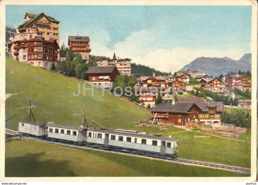 Arosa - Talfahrt Ch. A. B. - train - railway - 1956 - Switzerland - used - JH Postcards