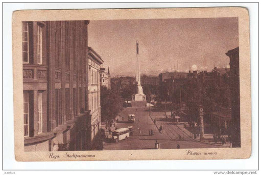 Stadtpanorama - Laudonstr - bus - Riga - Latvia - Upitis 124 - old postcard - unused - JH Postcards