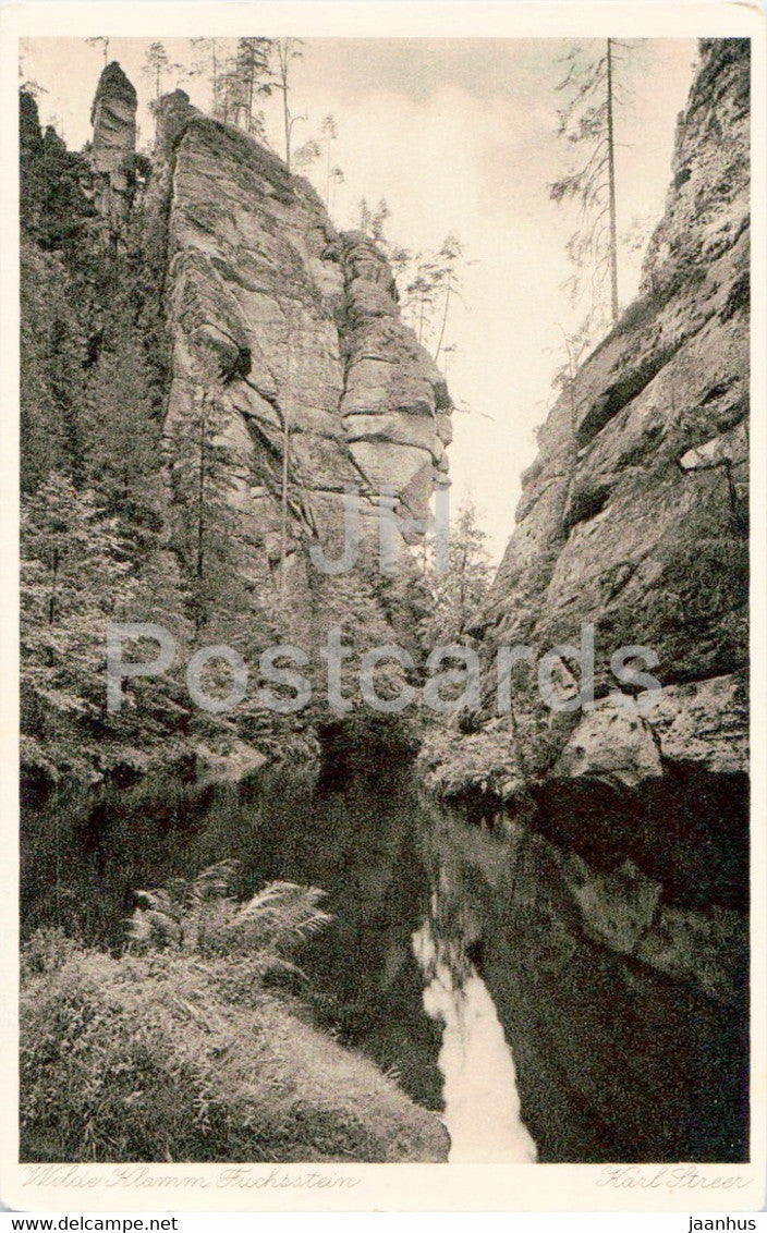 Wilde Klamm - Fuchsstein - Elbesandsteingebirge - 358 - old postcard - Czech Republic - unused - JH Postcards