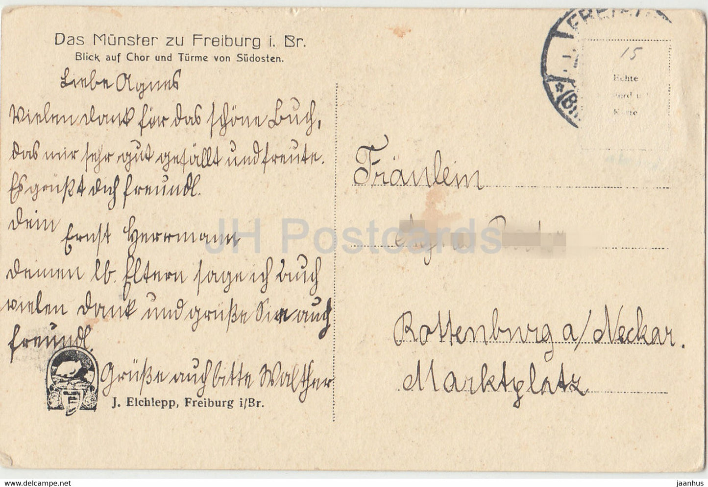Das Munster zu Freiburg i Br - cathedral - old postcard - Germany - unused