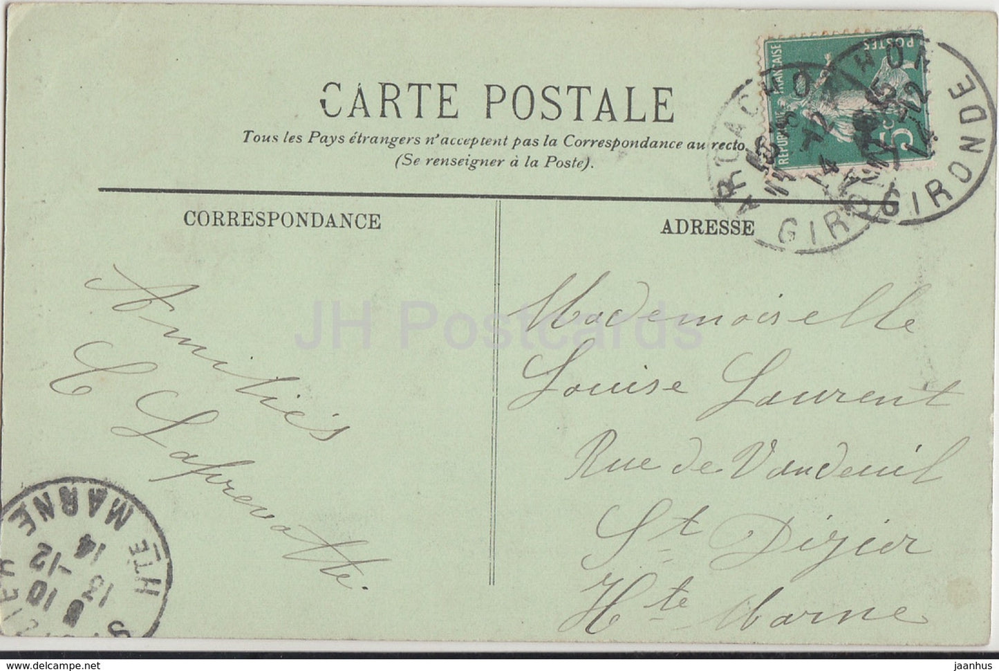 Arcachon - L'Eglise Ste Marie - Vue sur le Bassin - church - 133 - 1914 - old postcard - France - used