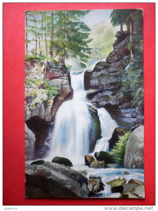 illustration - waterfall - HB - Photochromie - 563 - 3190 - old postcard - circulated in Estonia 1930 - JH Postcards