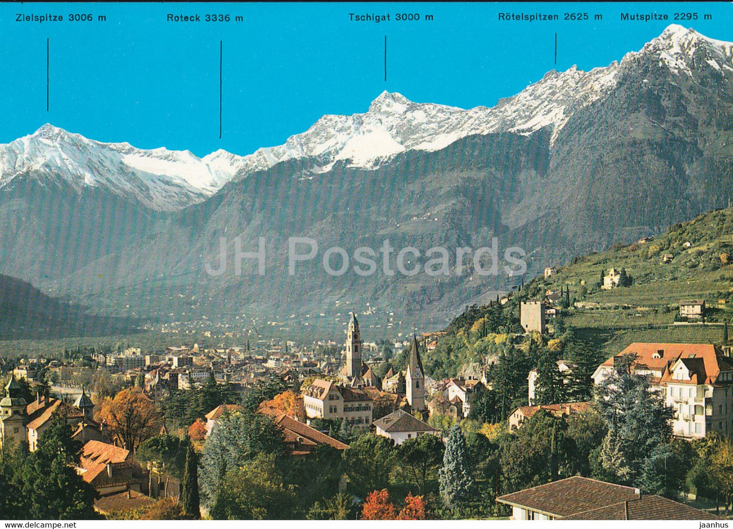 Kurstadt Meran 312 m - Obermais - Blick geg Texelgruppe - Merano - Italy - unused - JH Postcards
