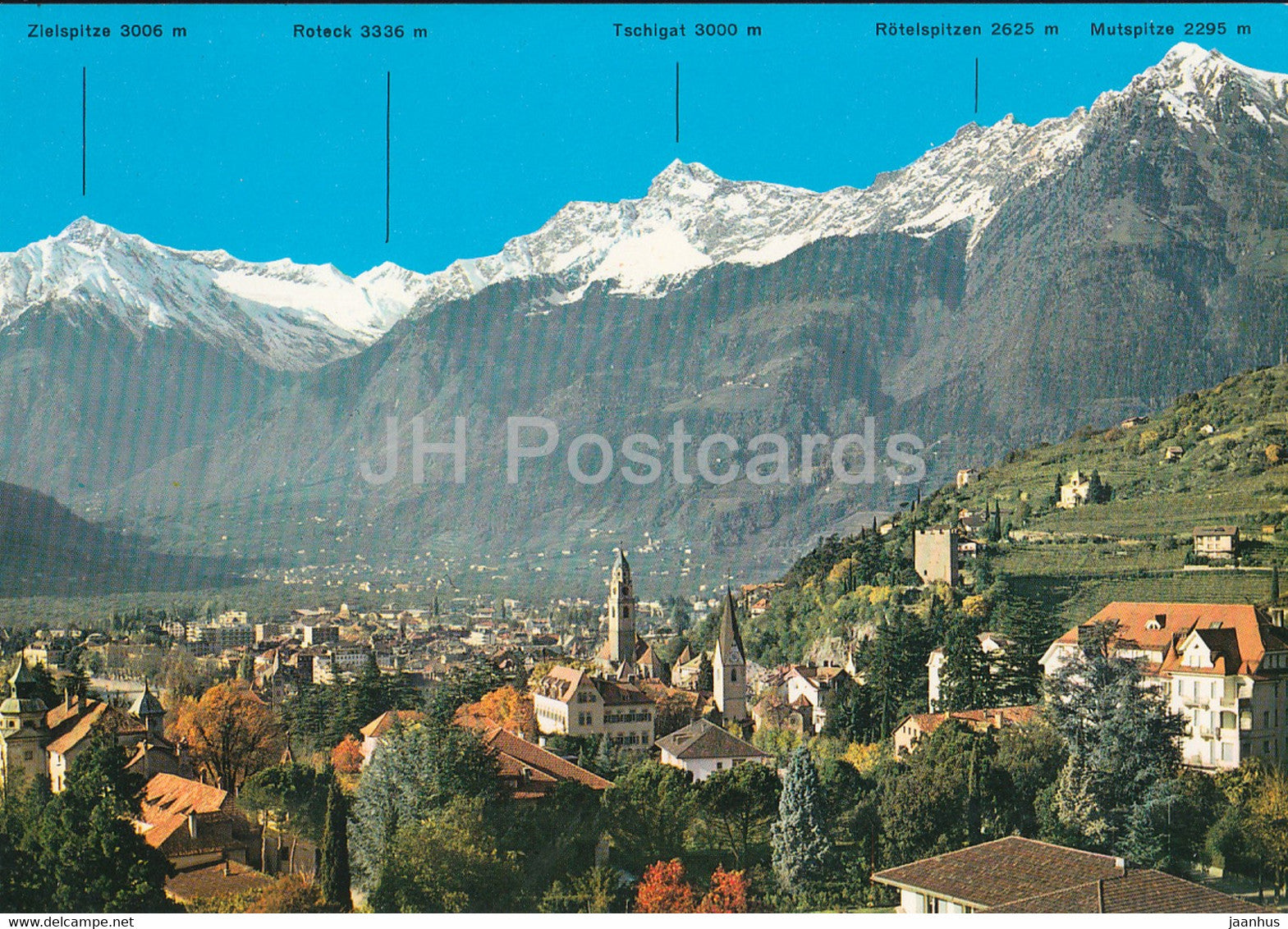 Kurstadt Meran 312 m - Obermais - Blick geg Texelgruppe - Merano - Italy - unused - JH Postcards