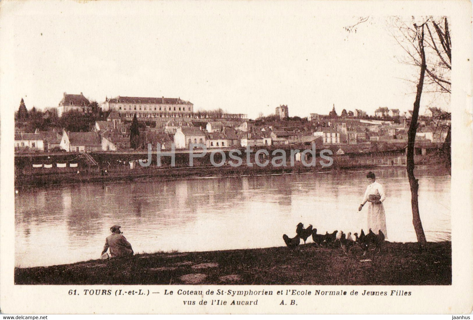 Tours - Le Coteau de St Symphorien et l'Ecole Normale de Jeunes Filles - 61 - old postcard - France - used - JH Postcards
