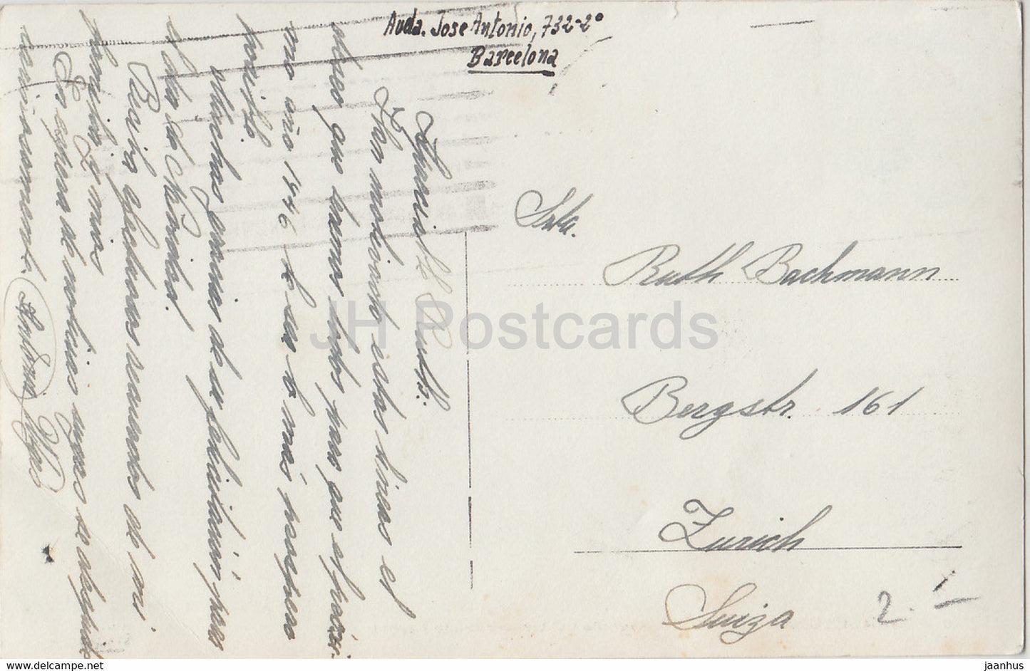 Barcelona - Avenida del Generalisimo Franco - Allee - 76 - alte Postkarte - Spanien - gebraucht