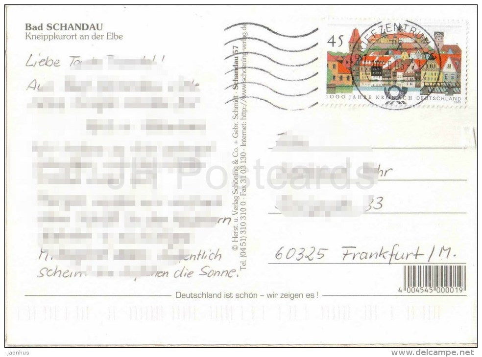 Bad Schandau in der Sächsischen Schweiz - Kneippkurort an der Elbe - Germany - 2005 gelaufen - JH Postcards