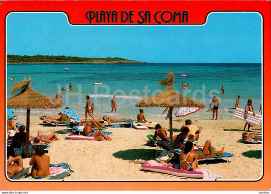 Playa de sa Coma - beach - Mallorca - 437 - 1989 - Spain - used - JH Postcards