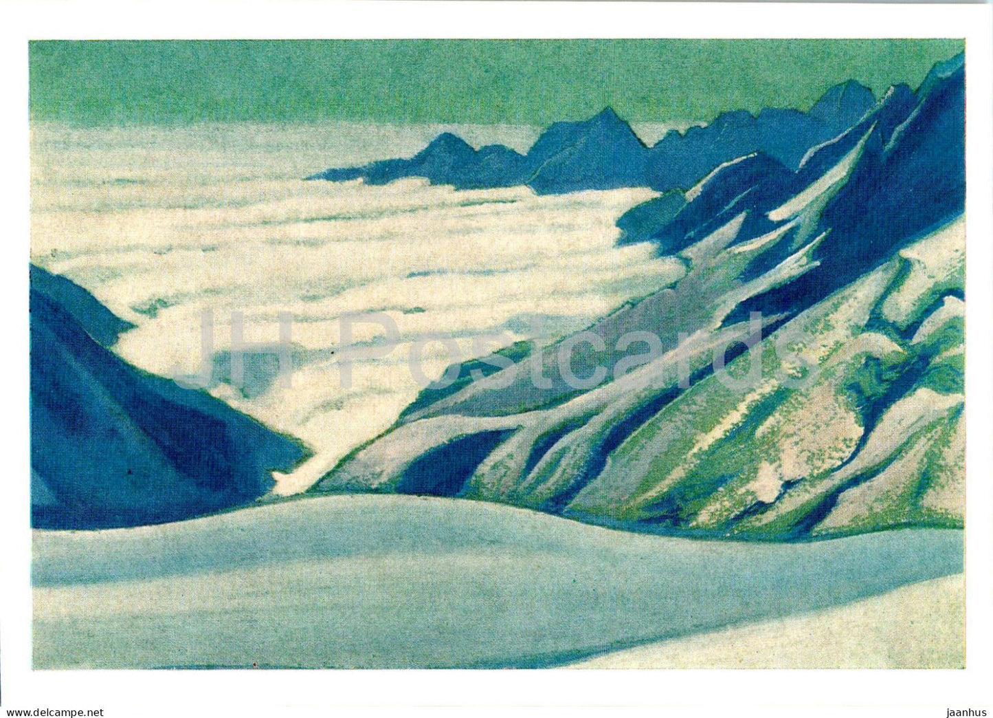 painting by N. Roerich - Snow in the himalayas - Russian art - 1974 - Russia USSR - unused - JH Postcards