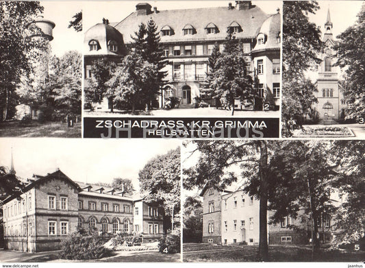 Zschadrass - Kr Grimma - Heilstatten - Wasserturm - Kirche - Kulturhaus - Germany DDR - unused - JH Postcards