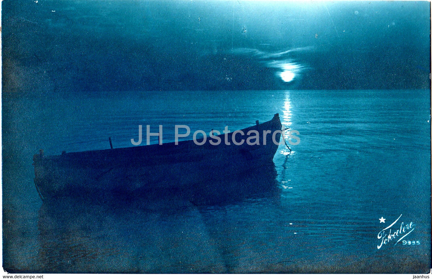boat at the sea - Fotocelere 9335 - old postcard - 1924 - Italy - used - JH Postcards