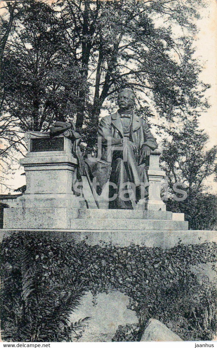 Neuruppin - Theodor Fontane Denkmal - monument - 4471 - old postcard - Germany - unused - JH Postcards