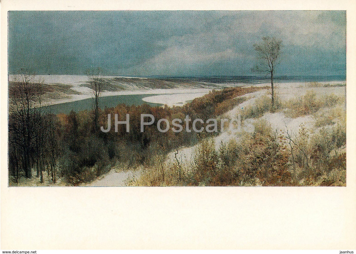 painting by V. Polenov - Early Snow - Bekhovo - Russian art - 1980 - Russia USSR - unused