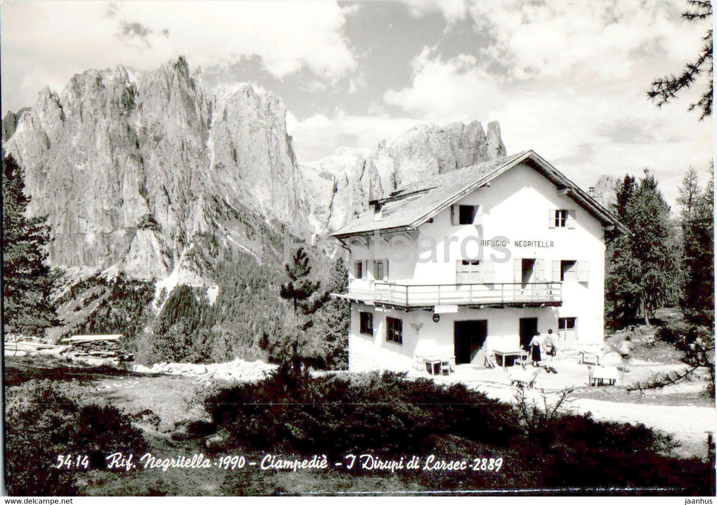 Rif Negritella - Ciampedie - Dirupi di Larsec 2889 - old postcard - Italy - unused - JH Postcards