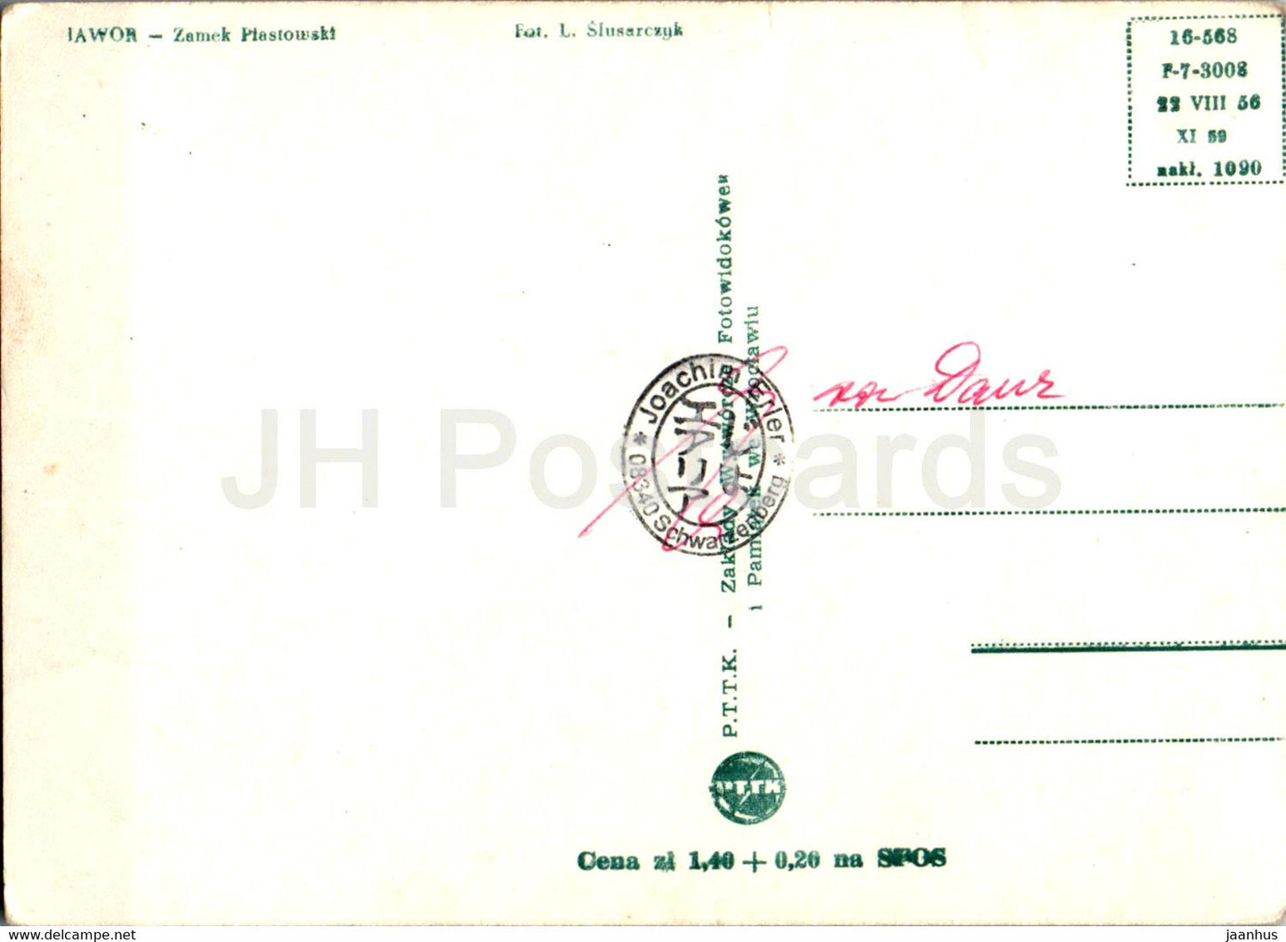 Jawor - Zamek Piastowski - castle - old postcard - Poland - used