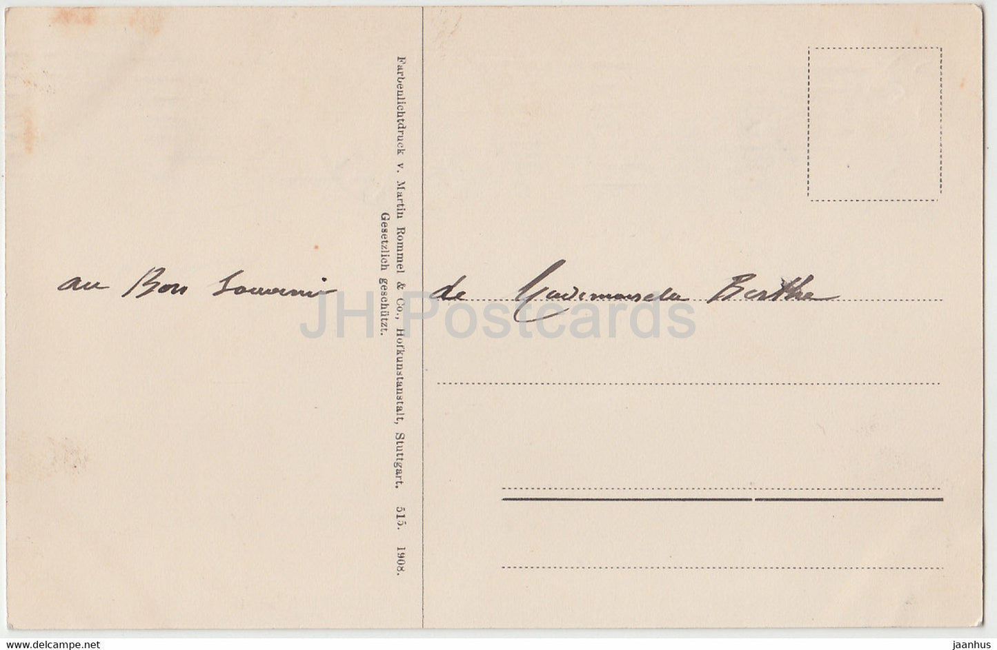 flowers - lilac - old postcard - 1909 - Germany - used