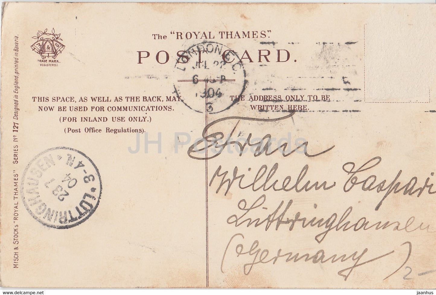 London - Kew Bridge - illustration - old postcard - 1904 - England - United Kingdom - used