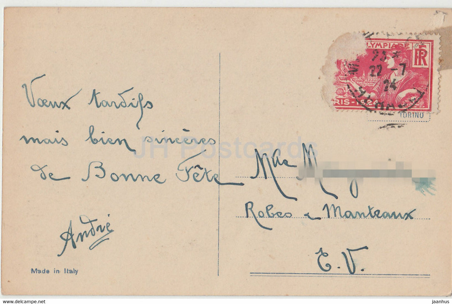 boat at the sea - Fotocelere 9335 - old postcard - 1924 - Italy - used