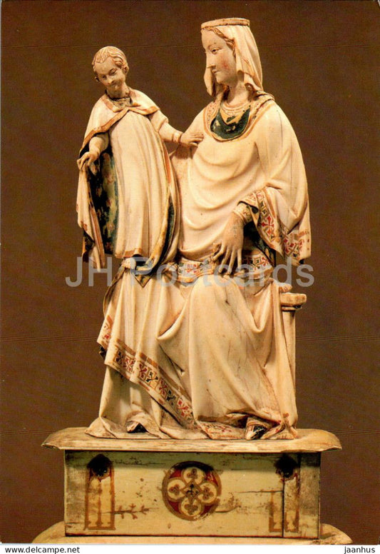 Statuette - Vierge a l'Enfant assise - sculpture - art - 2250 - France - unused