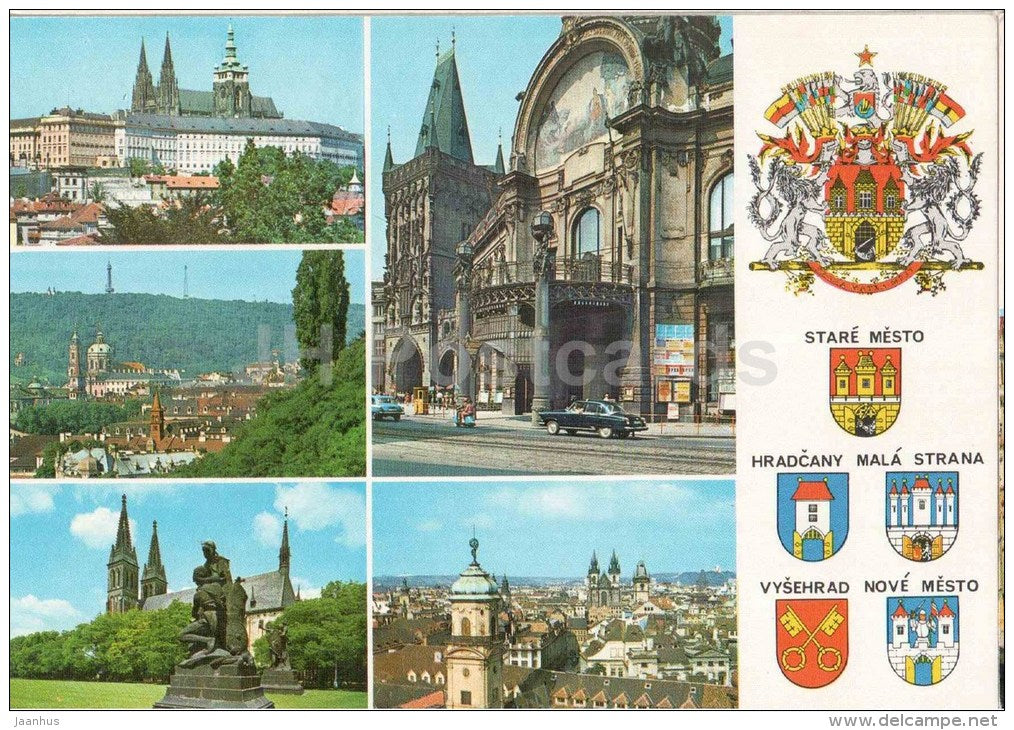 Praha - Prague - Stare Mesto - Hradcany - Mala strana - Vysehrad - Nove Mesto - Czechoslovakia - Czech - unused - JH Postcards