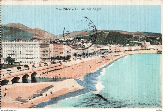 Nice - La Baie des Anges - 7 - beach - old postcard - 1920 - France - used - JH Postcards
