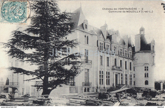 Commune de Nouzilly - Chateau de l'Orfraisiere - castle - 2 - old postcard - France - used - JH Postcards