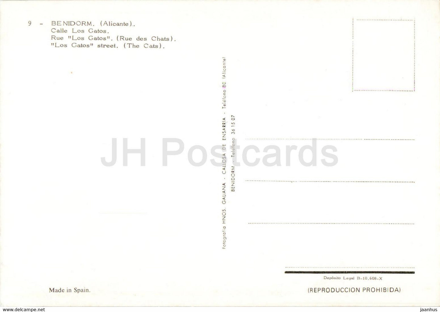 Benidorm - Calle Los Gatos - Straße - 9 - Spanien - unbenutzt