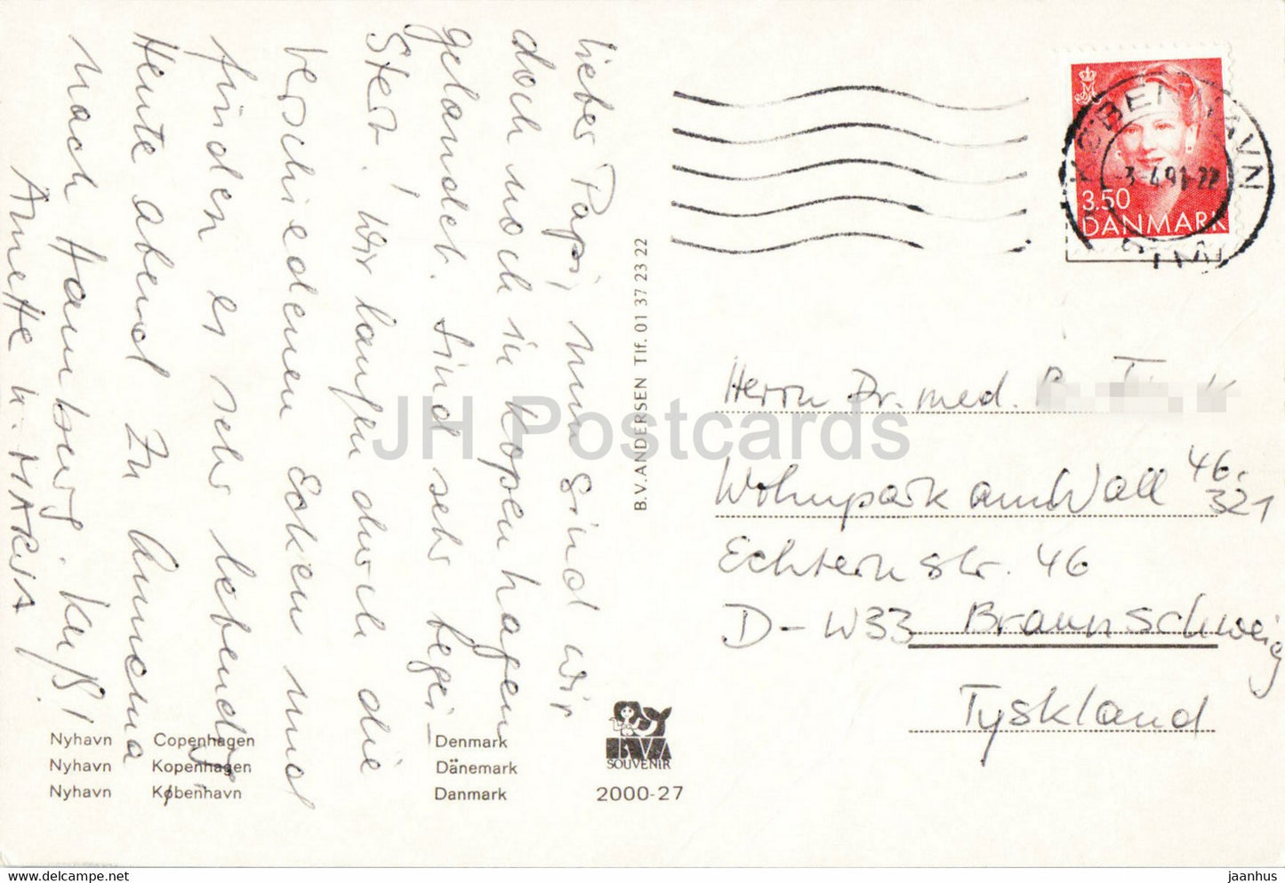 Copenhagen - Nyhavn - anchor - 1991 - Denmark - used