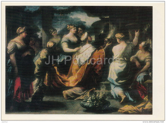 painting by Luca Giordano - The idolatry of Solomon - Italian art - large format - 1974 - Russia USSR - unused - JH Postcards