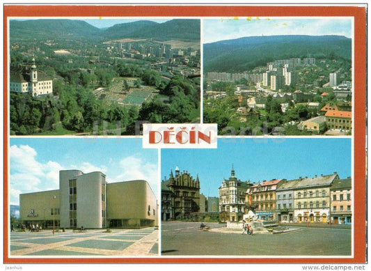 Decin - town views - architecture - Czechoslovakia - Czech - unused - JH Postcards