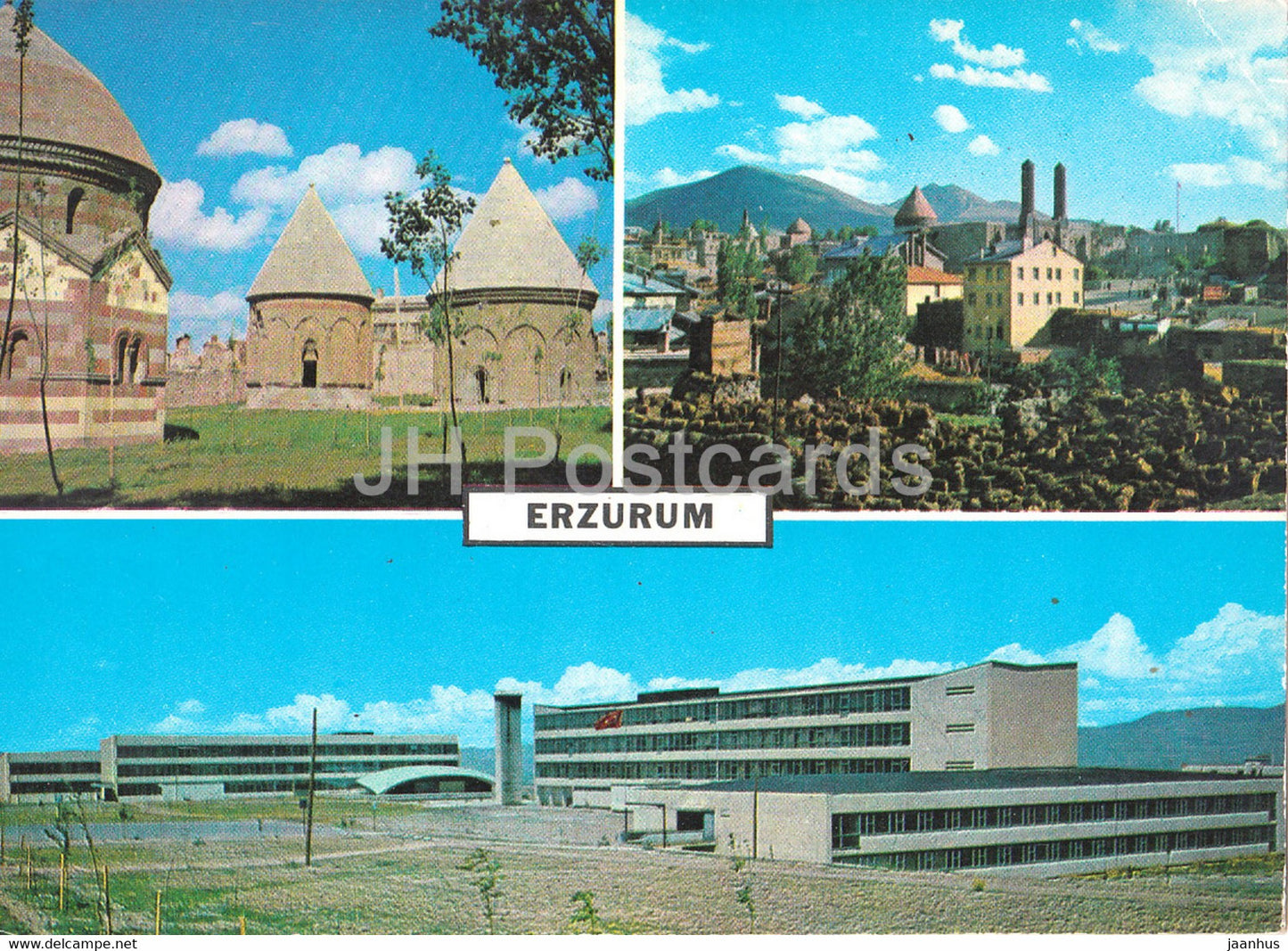 Erzurum - Three cupolas - Double Minarets - Ataturk University - multiview - Turkey - unused - JH Postcards