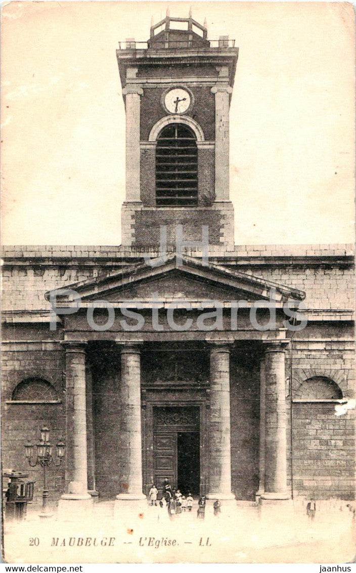 Maubeuge - L'Eglise - church - 20 - old postcard - 1921 - France - used - JH Postcards