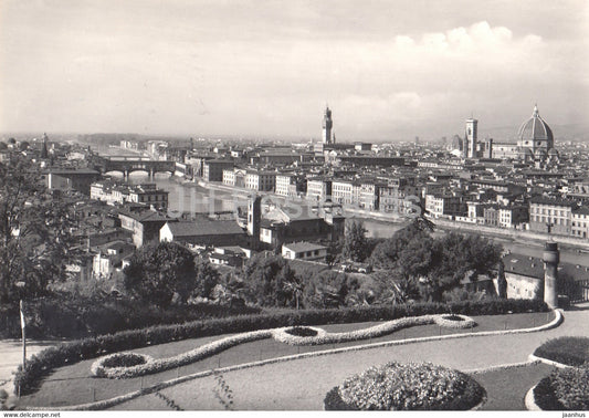 Firenze - Florence - Panorama dal Piazzale Michelangelo - old postcard - 1952 - Italy - used - JH Postcards