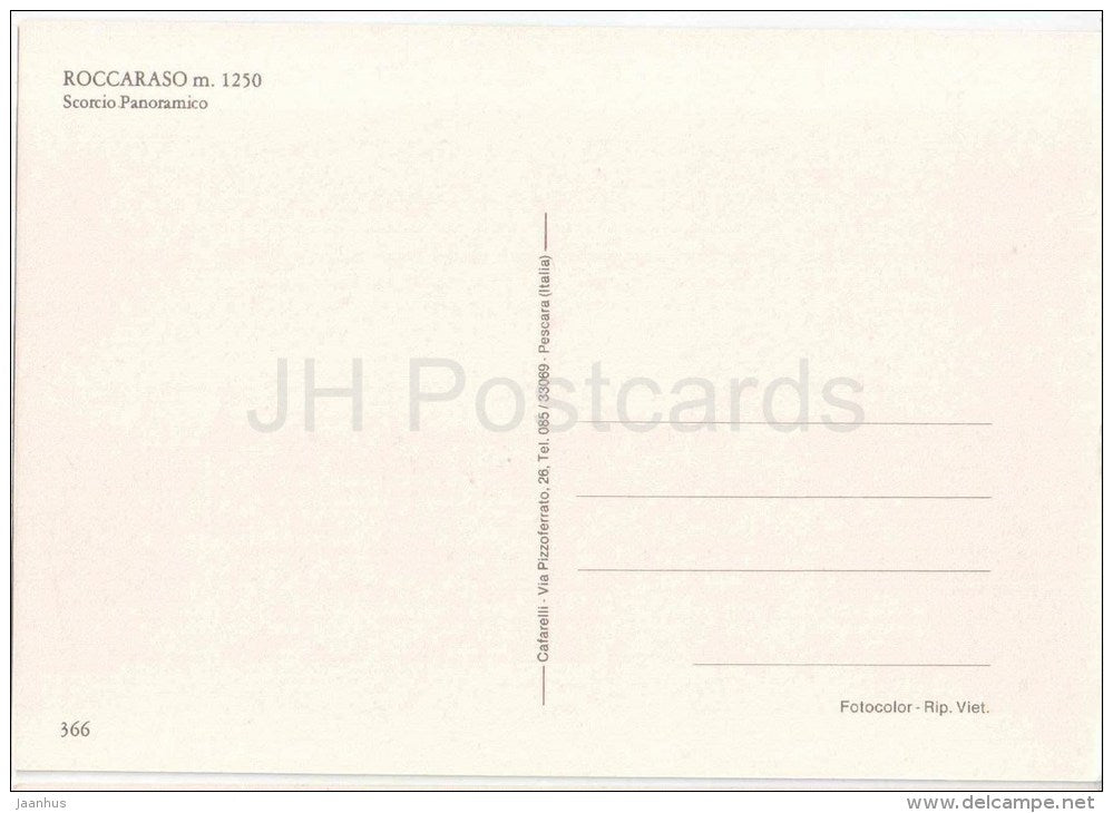 scorcio panoramico - ROCCARASO - L´Aquila - Abruzzo - 366 - Italia - Italy - unused - JH Postcards