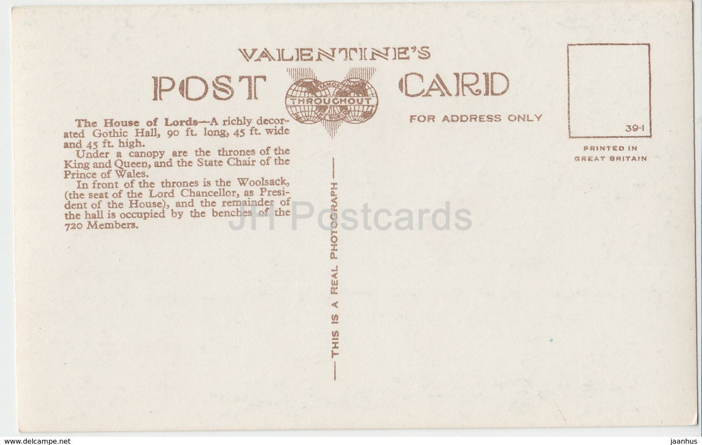 London - House of Lords - United Kingdom - England - unused