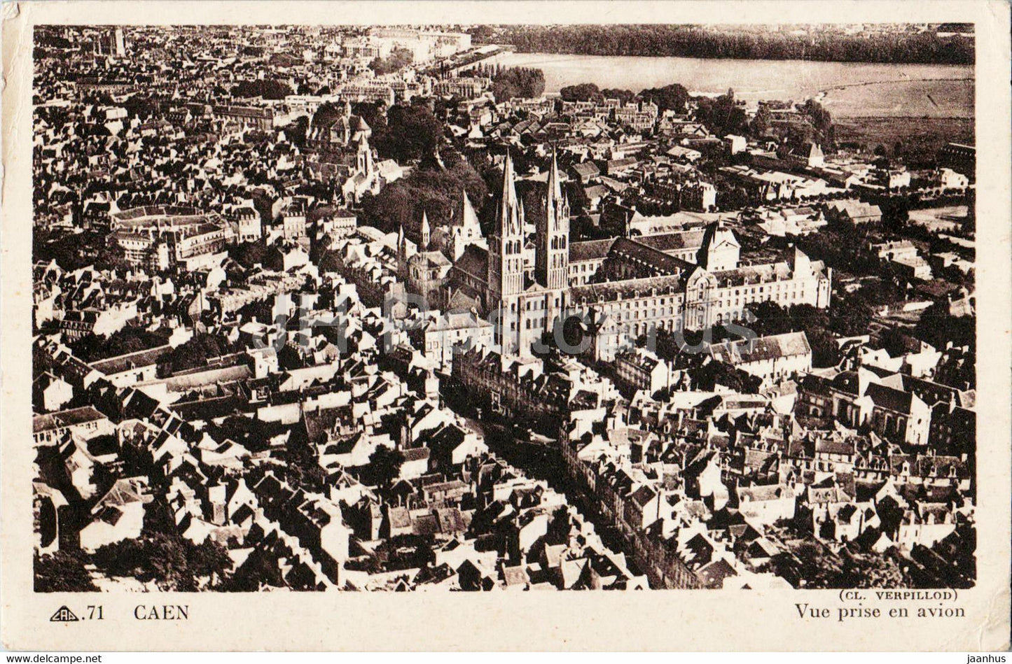 Caen - Vue prise en avion - 71 - old postcard - France - used - JH Postcards