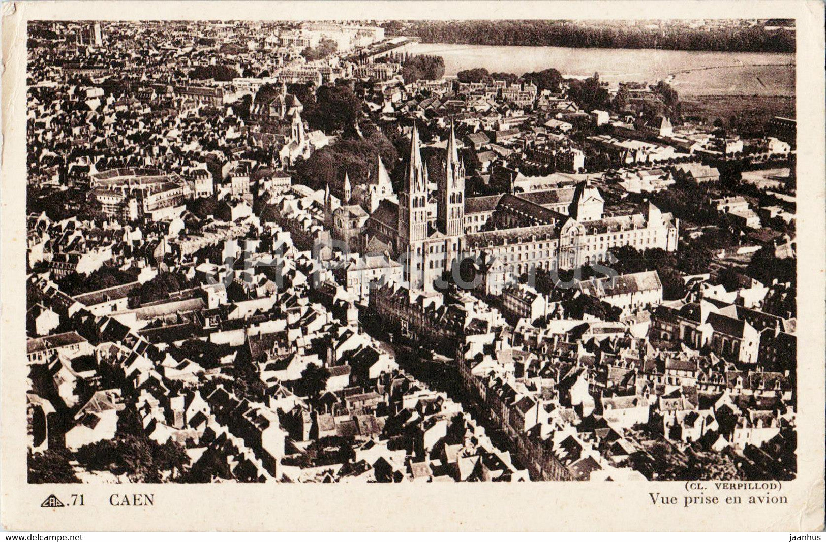 Caen - Vue prise en avion - 71 - old postcard - France - used - JH Postcards
