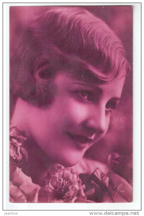 Woman - Fotocelere 1335 - old postcard - circulated in Estonia 1929 Tallinn - used - JH Postcards