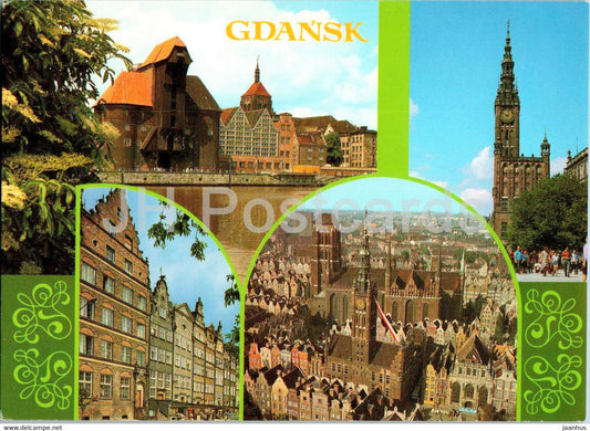 Gdansk - Ratusz Glownego Miasta Ulica Swietego Ducha - Main Town HallHoly Ghost Street - multiview - Poland - unused - JH Postcards