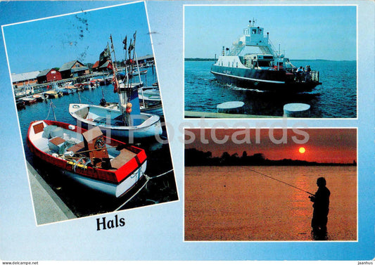 Hals Havn - port - boat - ship - multiview - 93215 - Denmark - used - JH Postcards