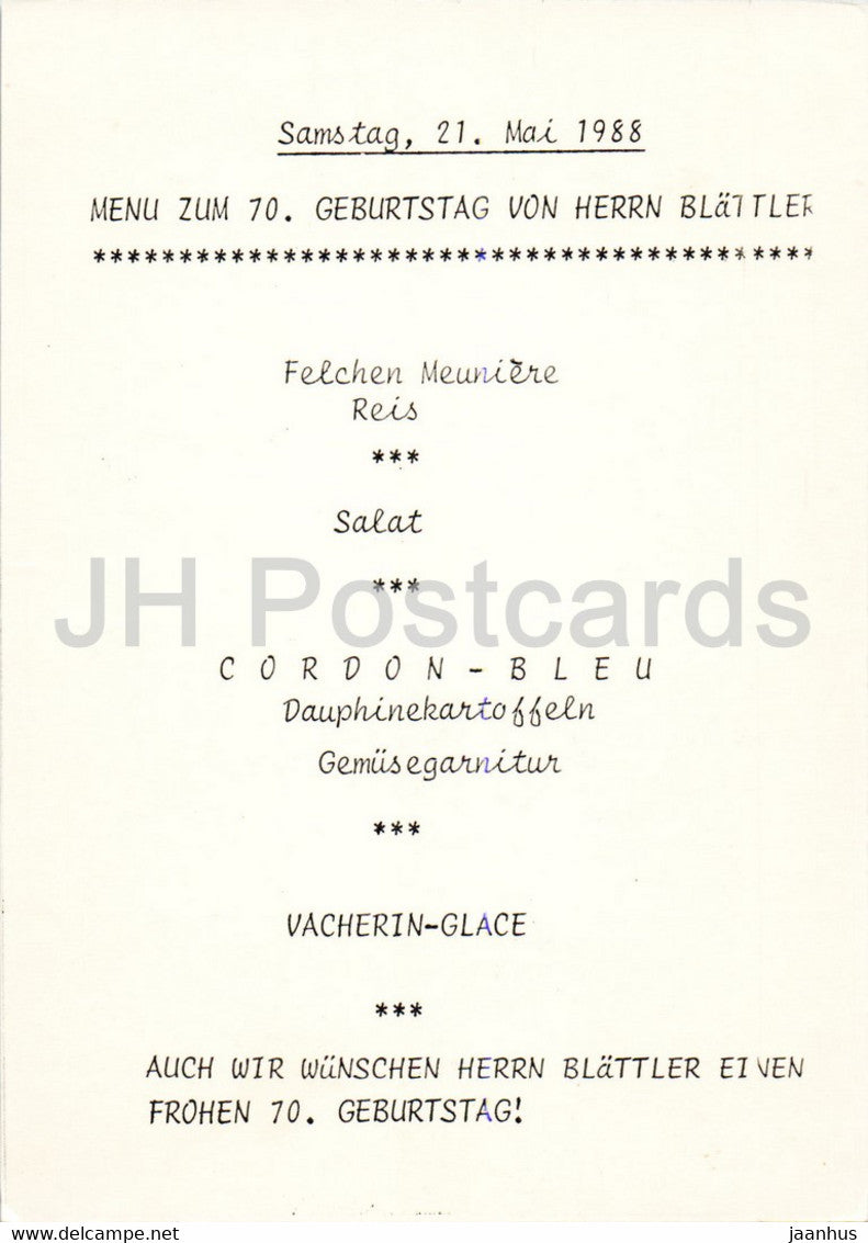 Restaurant Gotthard - Lucerne - Luzern - menu - Switzerland - unused